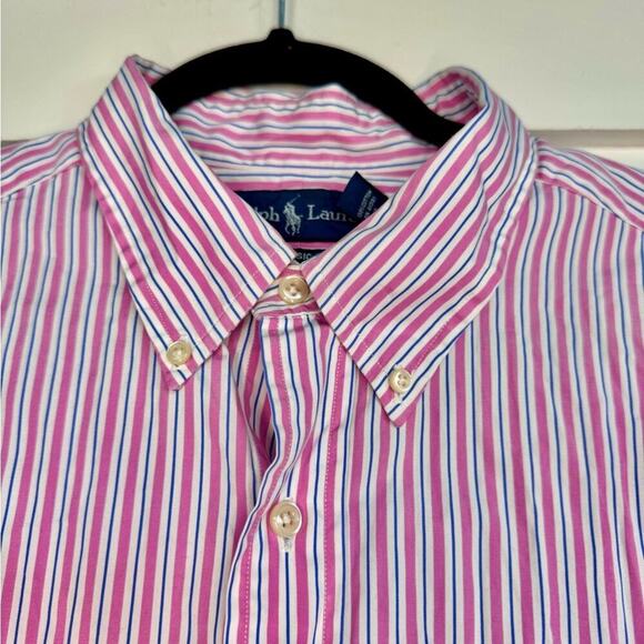 Ralph Lauren Classic Fit Pink Button Down Shirt Size XL 17 1/2 - Picture 4 of 6